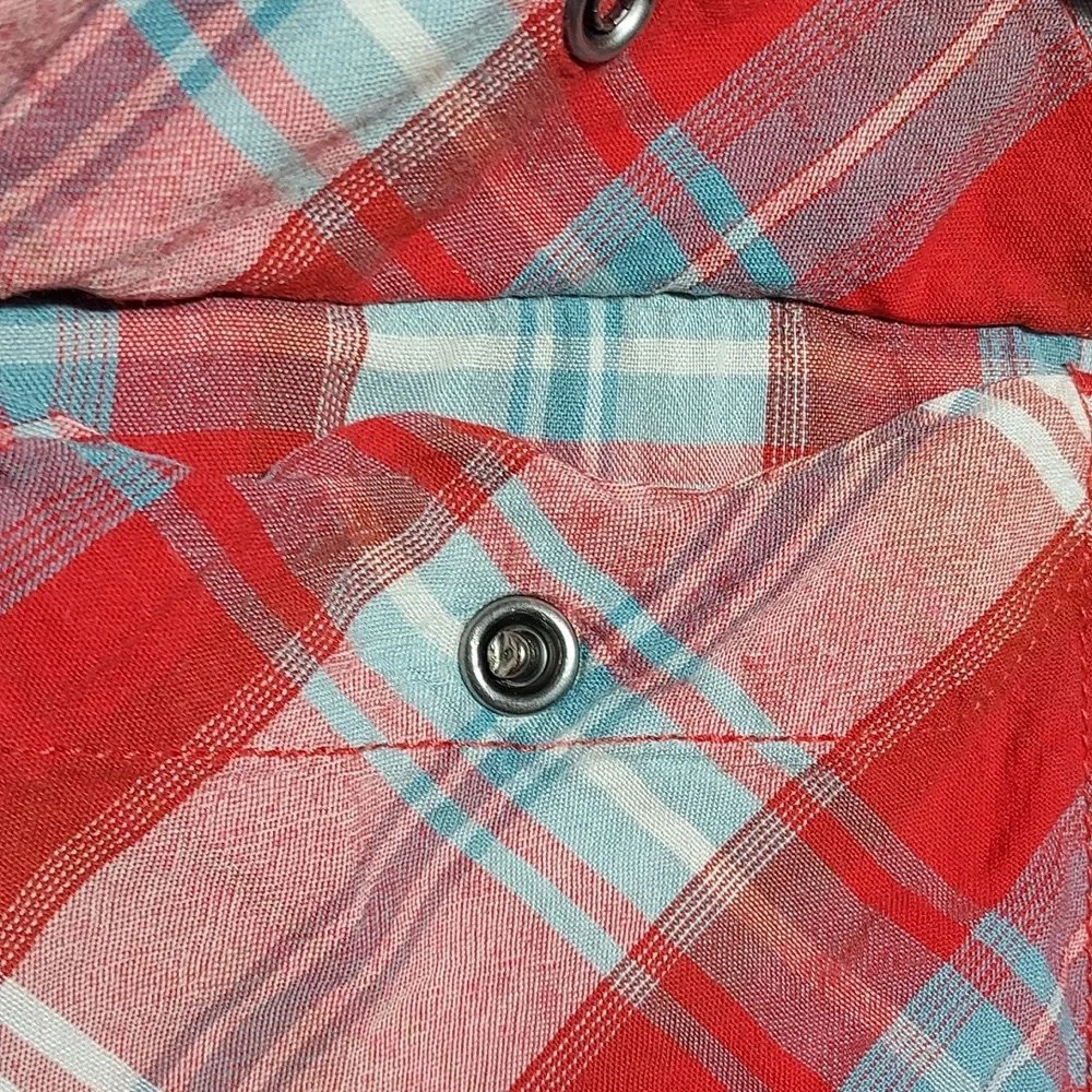 The North Face Snap Button Plaid Short Sleeve Mens Shirt Size Medium‎